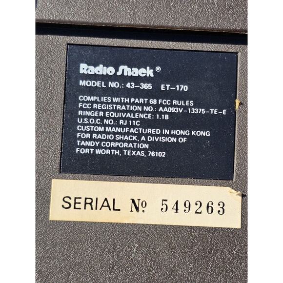 Vintage Radio Shack Model 43-365 Pulse/Tone Desk Phone - Picture 6 of 6